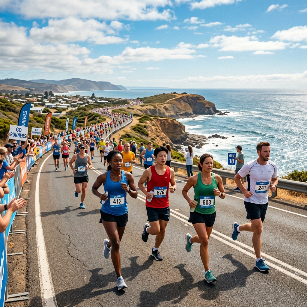 Runners participating in the marathon